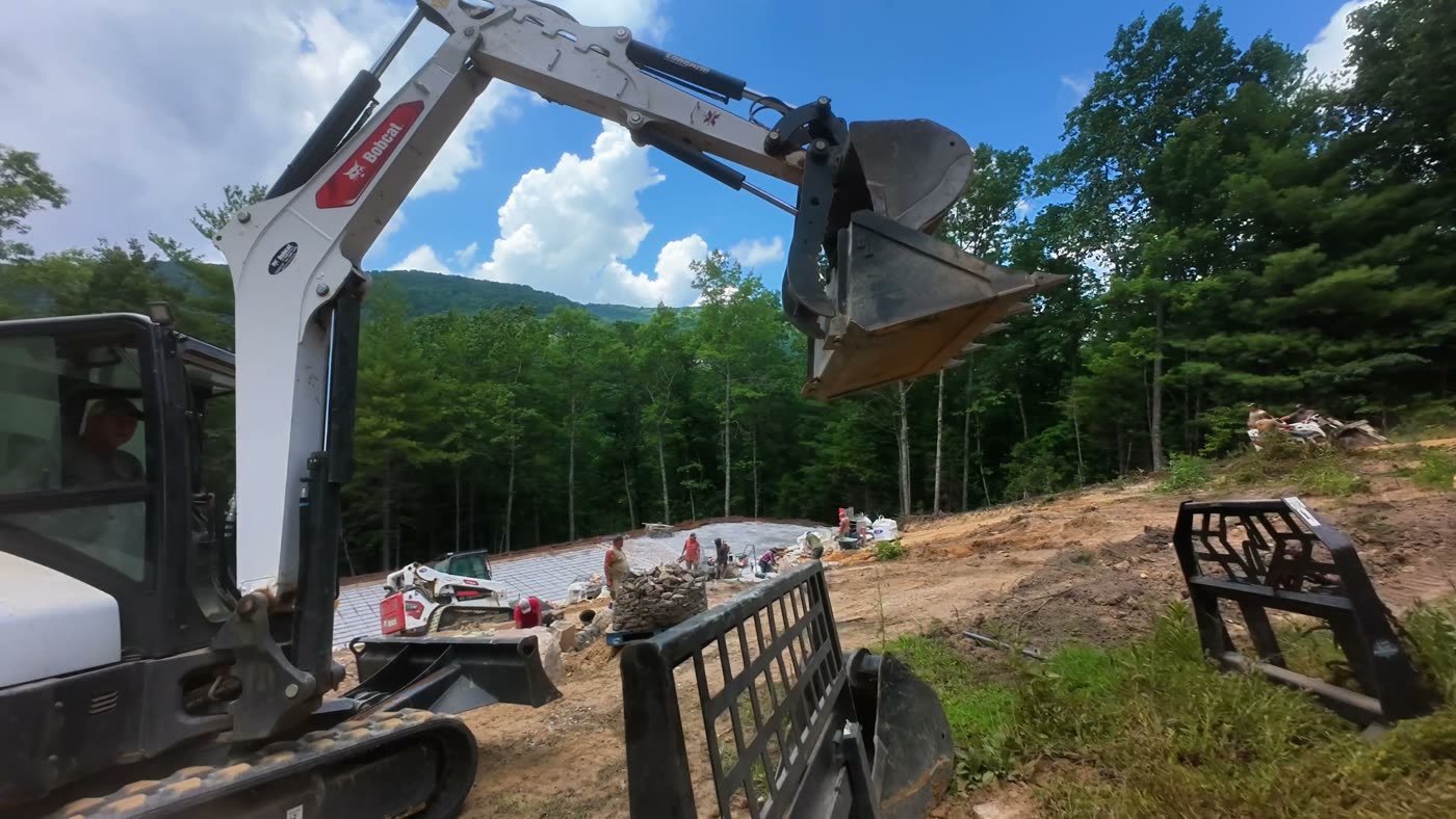 Excavated pool shell taking shape on an East Tennessee property
